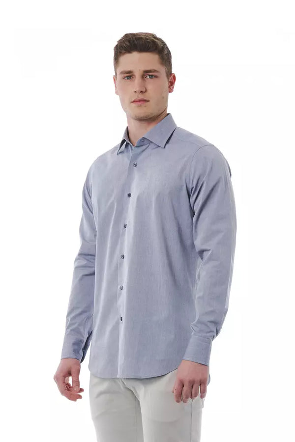 Camicia da uomo in cotone grigio