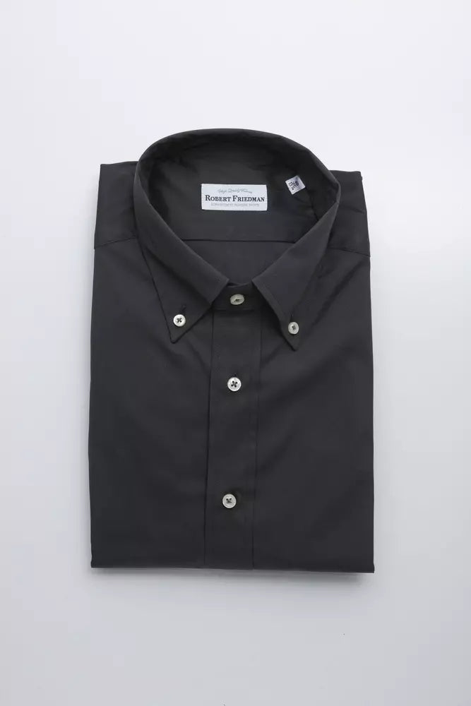 Camicia da uomo in cotone grigio