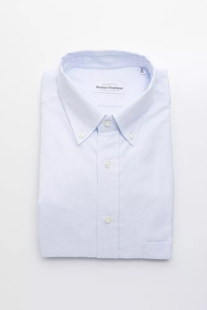 Camicia da uomo in cotone azzurro