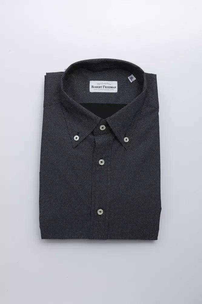 Camicia da uomo in cotone nero