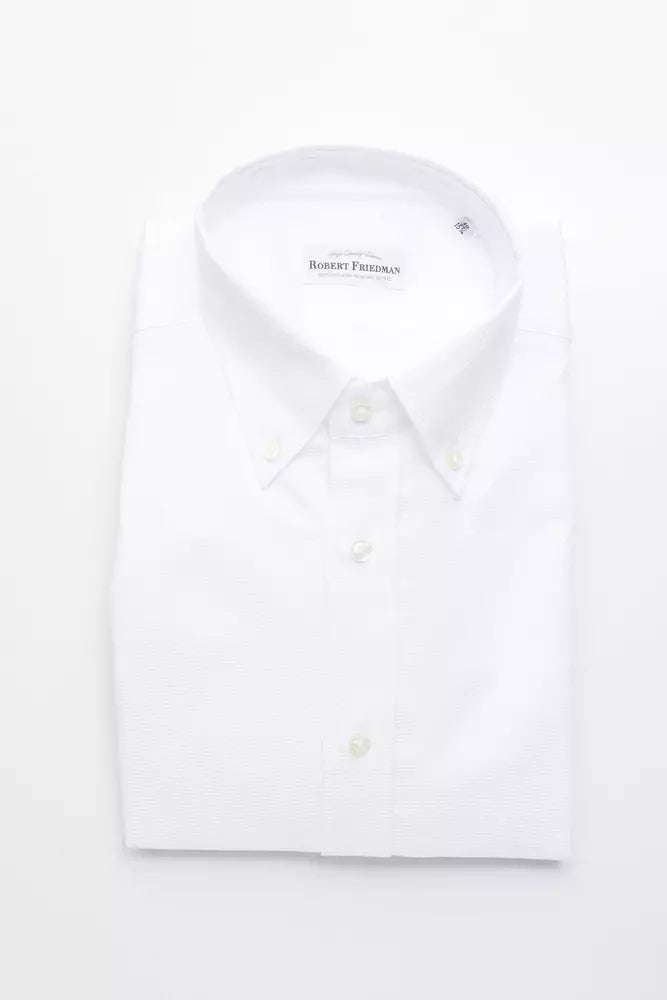 Camicia da uomo in cotone bianco