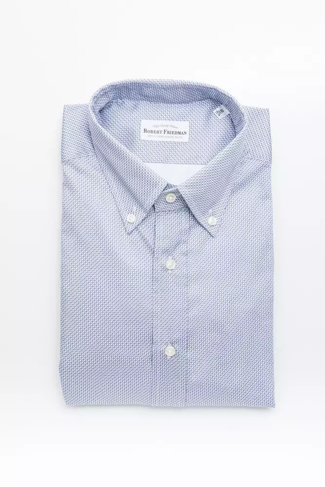 Camicia da uomo in cotone azzurro