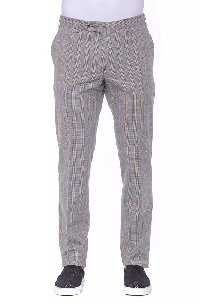 Gray Cotton Men's Trouser