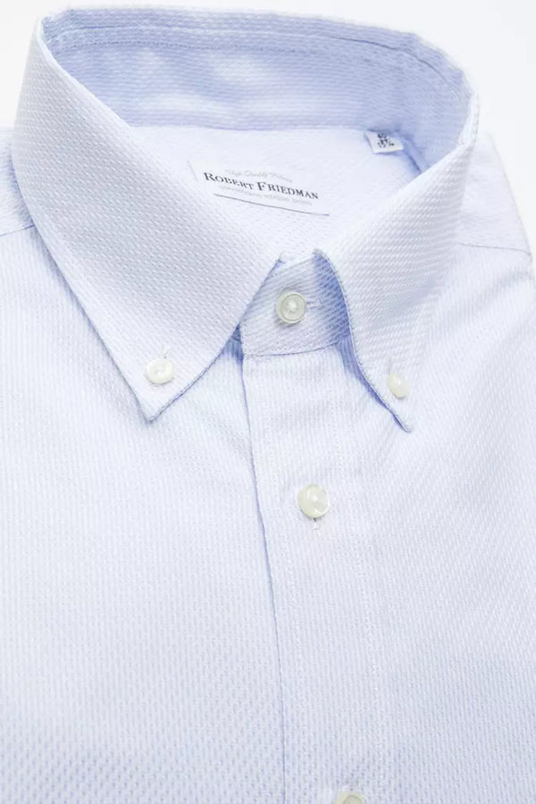 Camicia da uomo in cotone azzurro