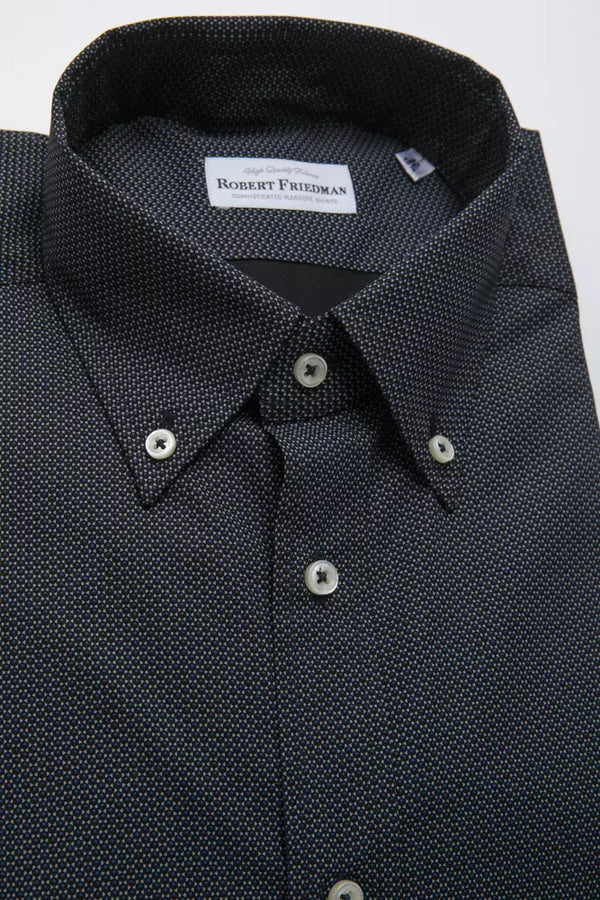 Camicia da uomo in cotone nero