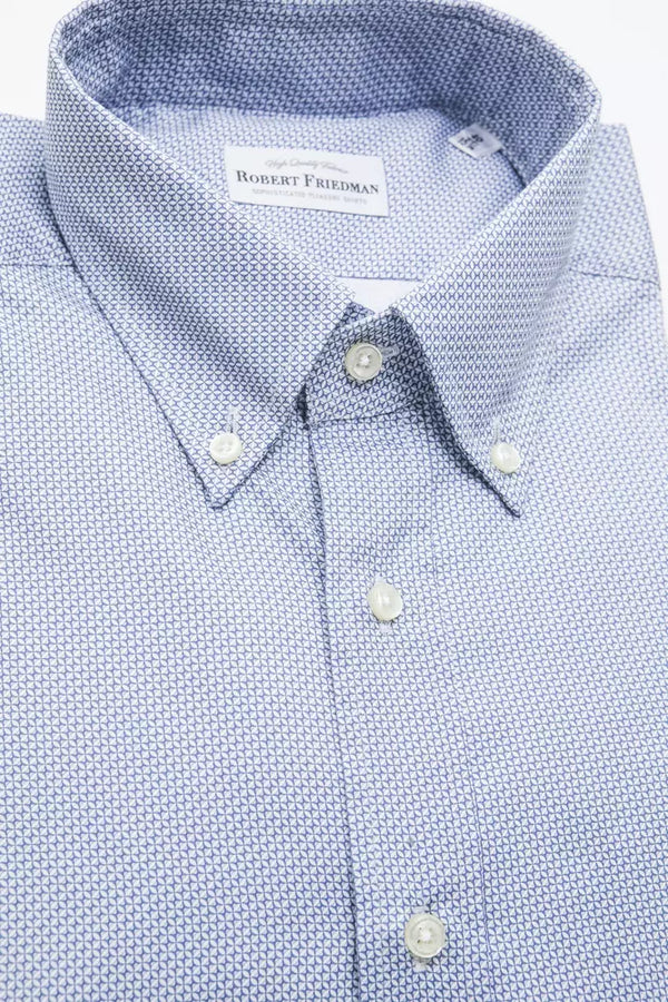 Camicia da uomo in cotone azzurro