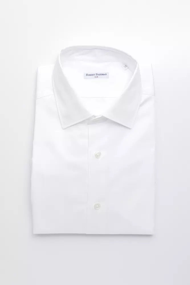 Camicia da uomo in cotone bianco