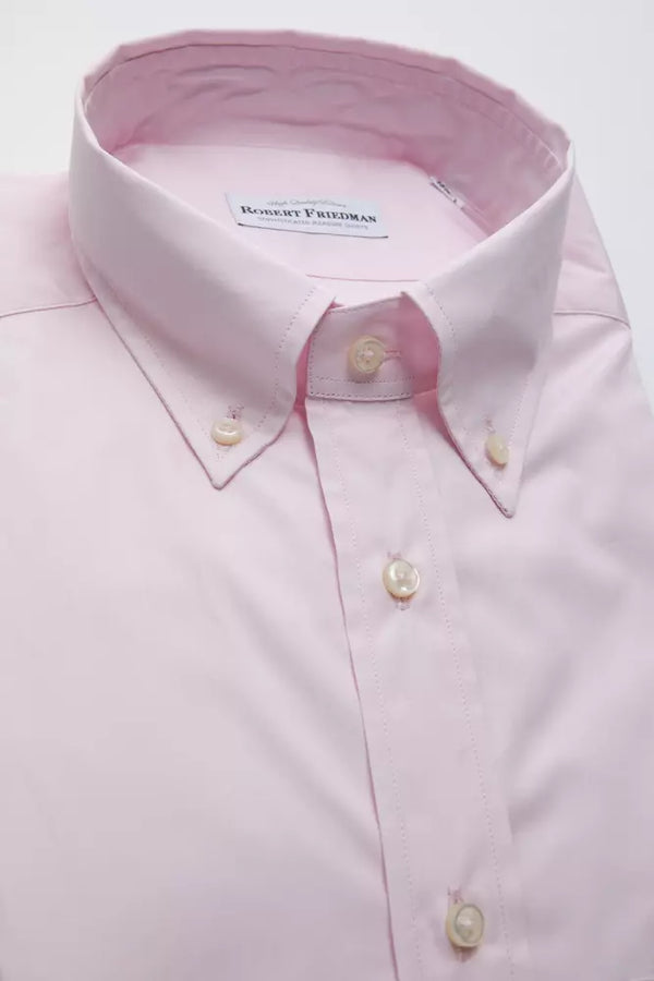 Camicia da uomo in cotone rosa