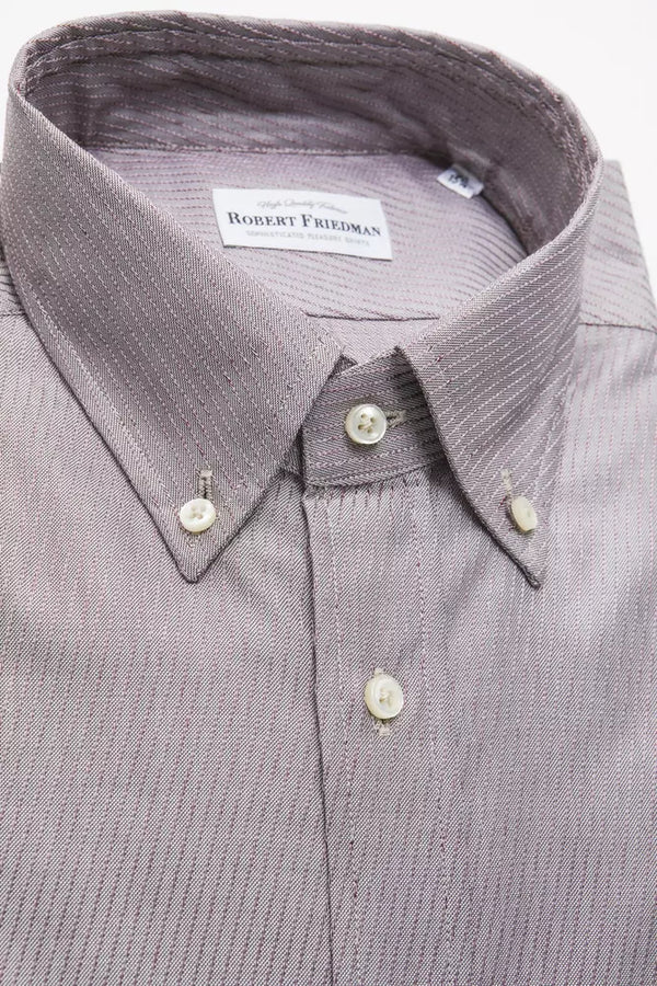 Camicia da uomo in cotone beige