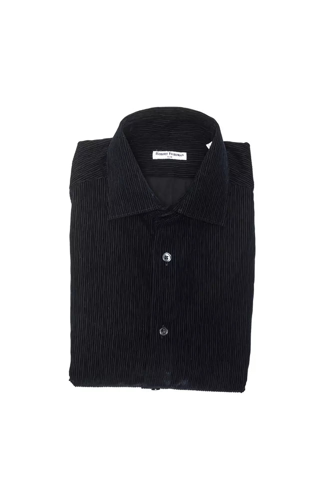 Camicia da uomo in cotone nero