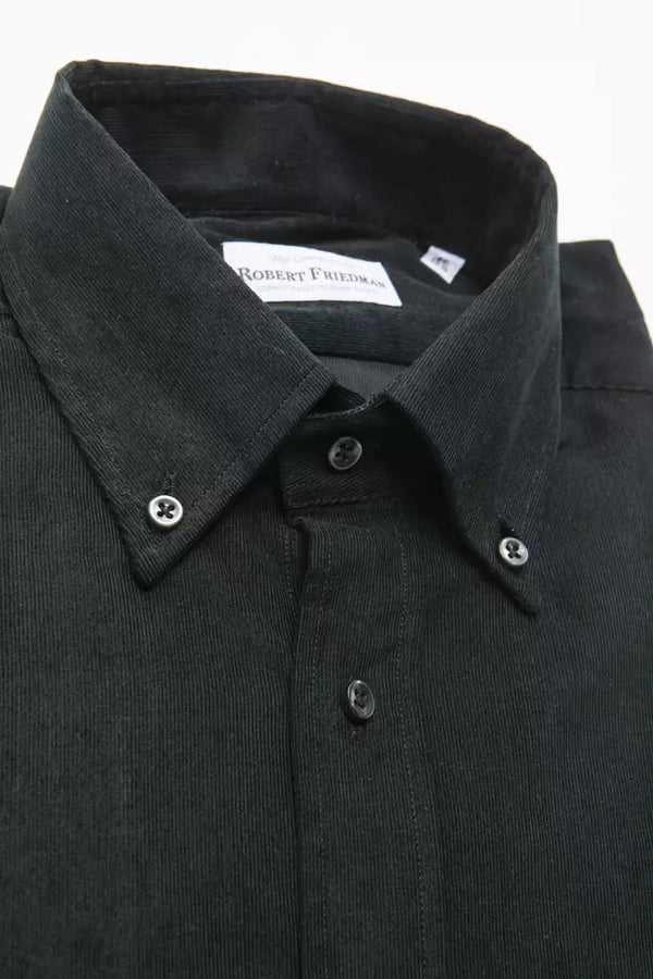 Camicia da uomo in cotone nero