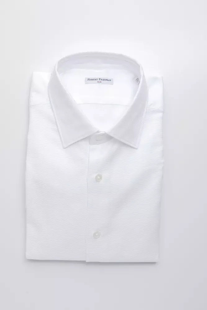 Camicia da uomo in cotone bianco