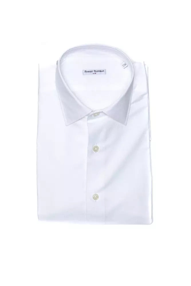 Camicia da uomo in cotone bianco