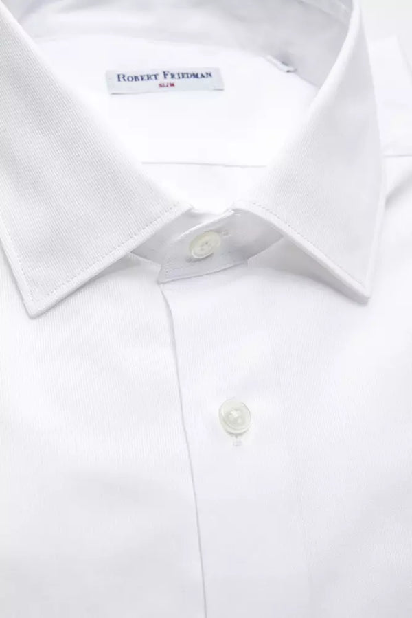 Camicia da uomo in cotone bianco