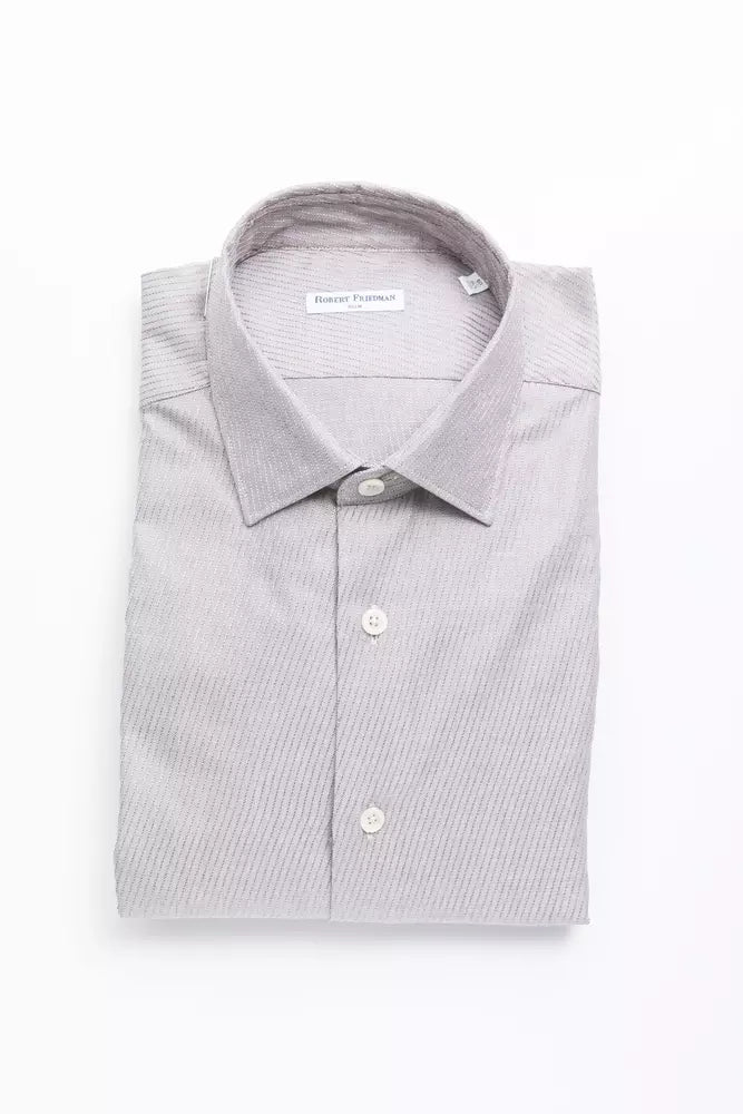 Camicia da uomo in cotone beige