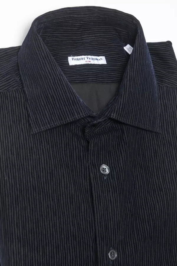 Camicia da uomo in cotone nero