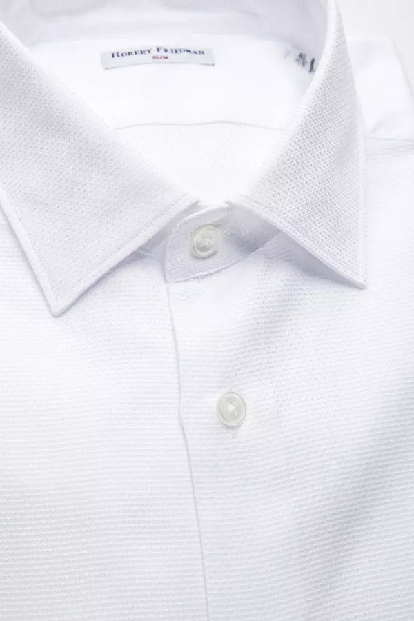 Camicia da uomo in cotone bianco