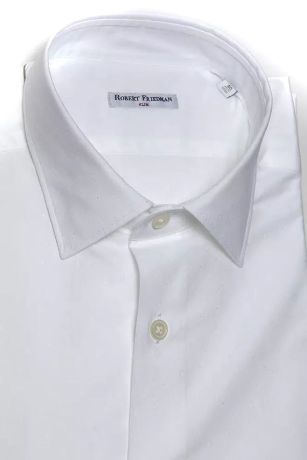 Camicia da uomo in cotone bianco