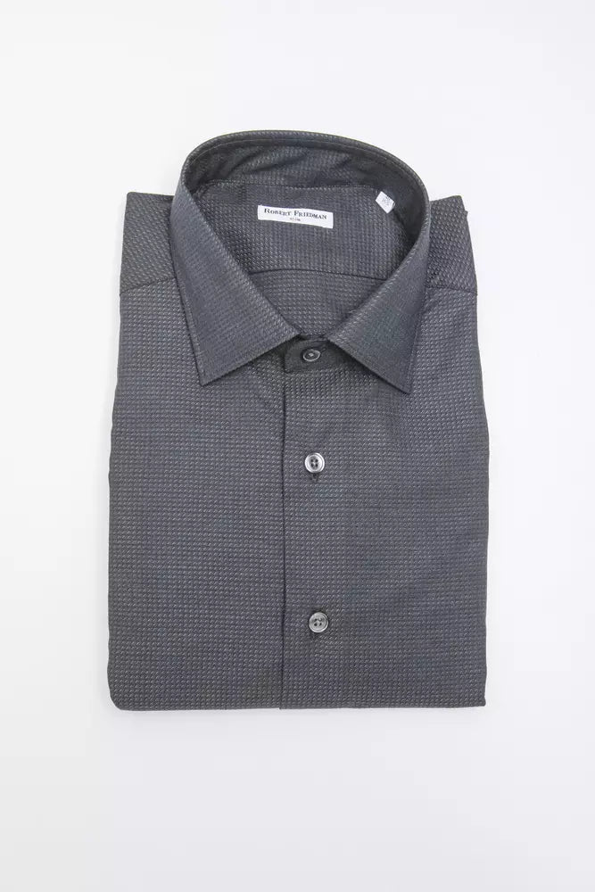 Camicia da uomo in cotone nero