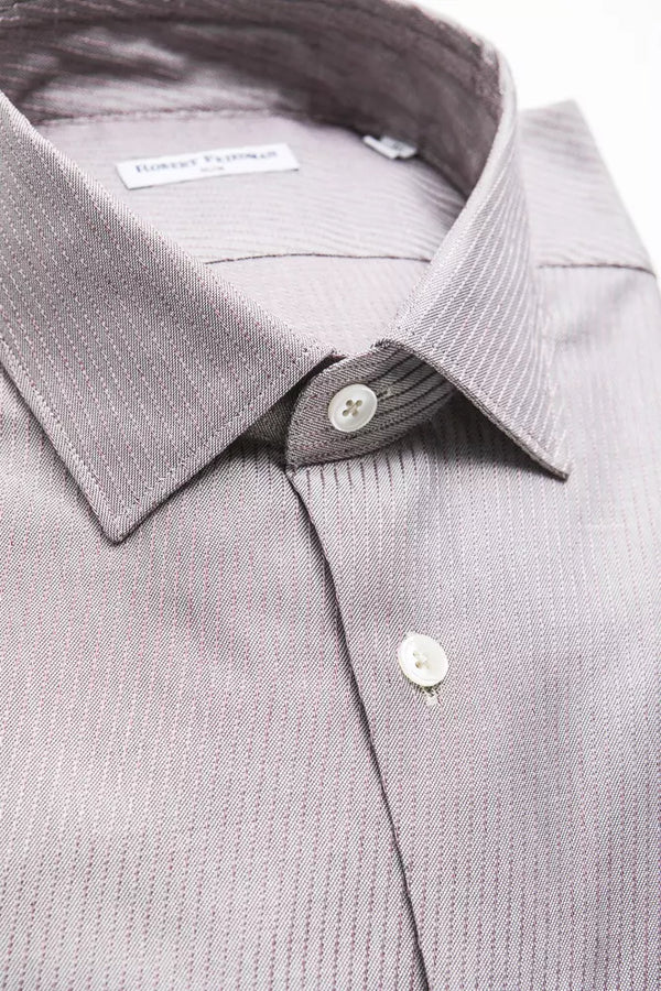 Camicia da uomo in cotone beige