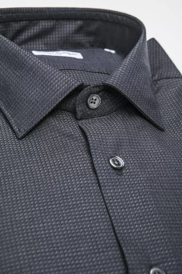 Camicia da uomo in cotone nero