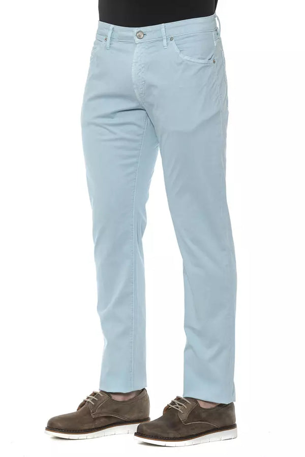 Light Blue Cotton Mens Trouser