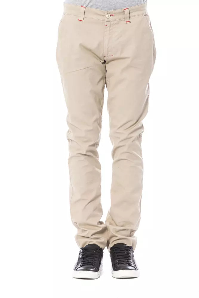 Pantaloni chino da uomo in cotone beige