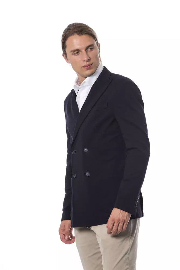 Blazer da uomo in viscosa blu