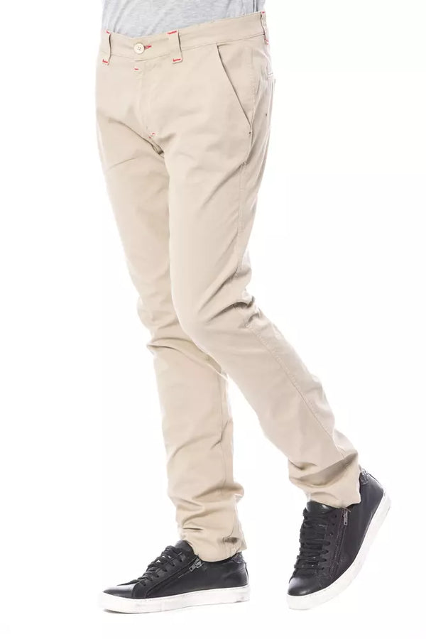 Pantaloni chino da uomo in cotone beige