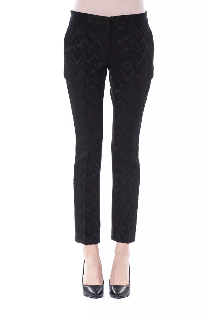 Black Polyester Women Pants