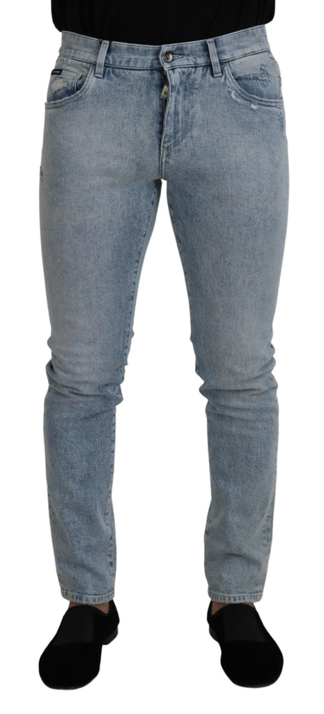 Pantaloni classici in denim blu chiaro