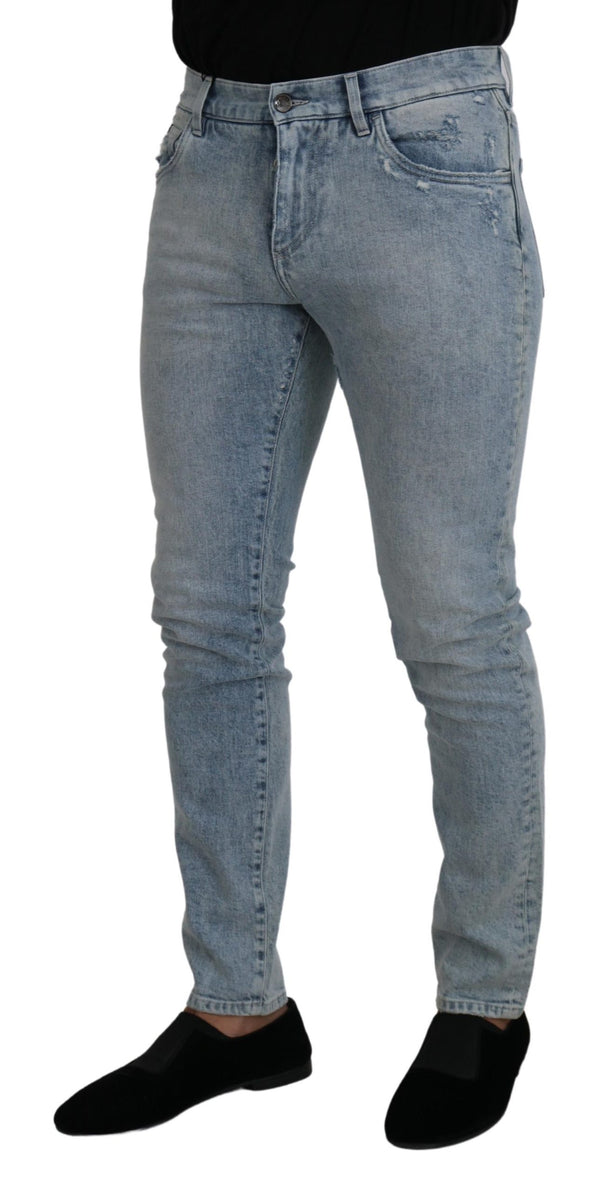 Pantaloni classici in denim blu chiaro