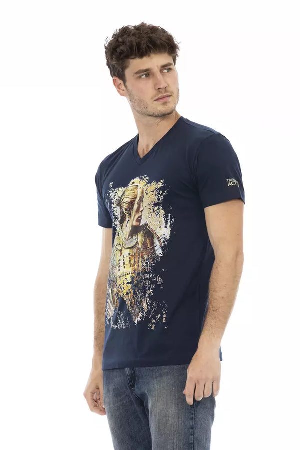 Blue Cotton Men's T-Shirt