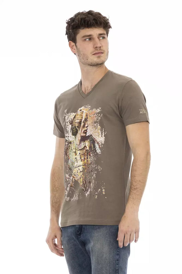 Brown Cotton Men's T-Shirt