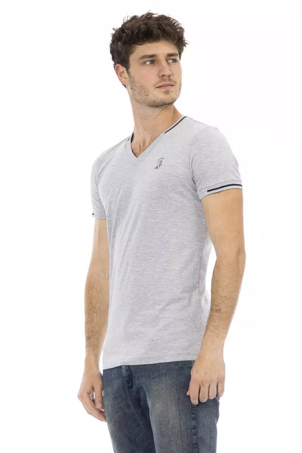 Gray Cotton Men T-Shirt