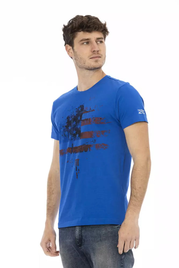 Blue Cotton Men's T-Shirt