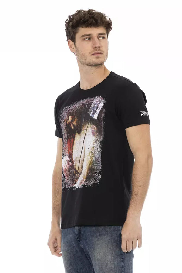 Black Cotton Men T-Shirt