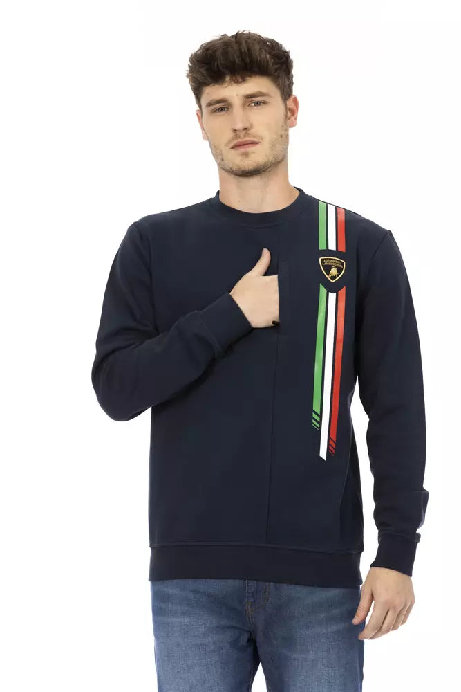 Maglione da uomo in cotone blu