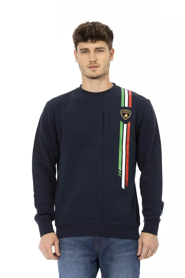 Maglione da uomo in cotone blu