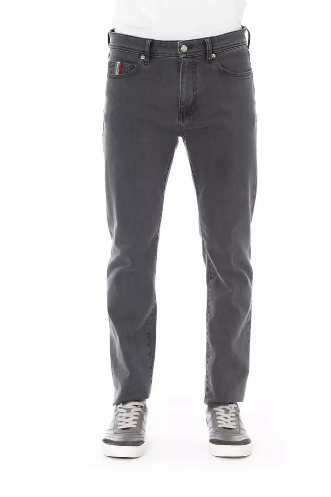 Gray Cotton Men Jeans