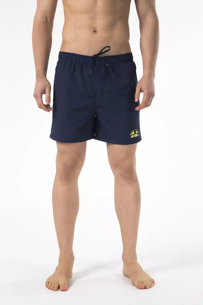 Blue Nylon Men Swim Short