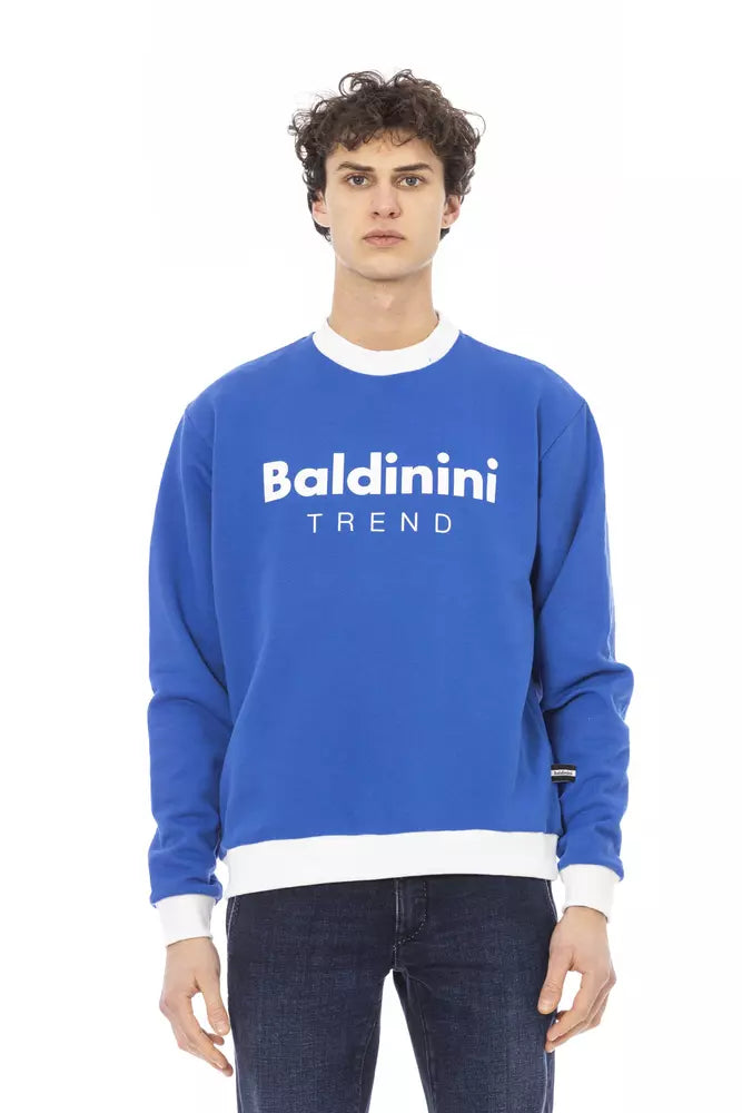 Maglione da uomo in cotone blu