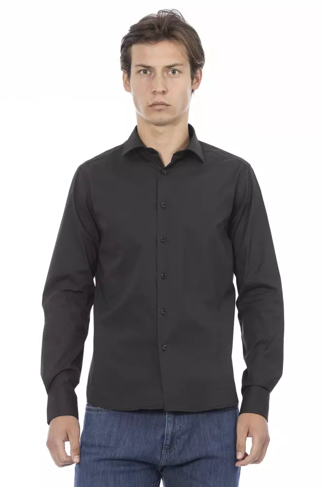 Camicia da uomo in cotone grigio