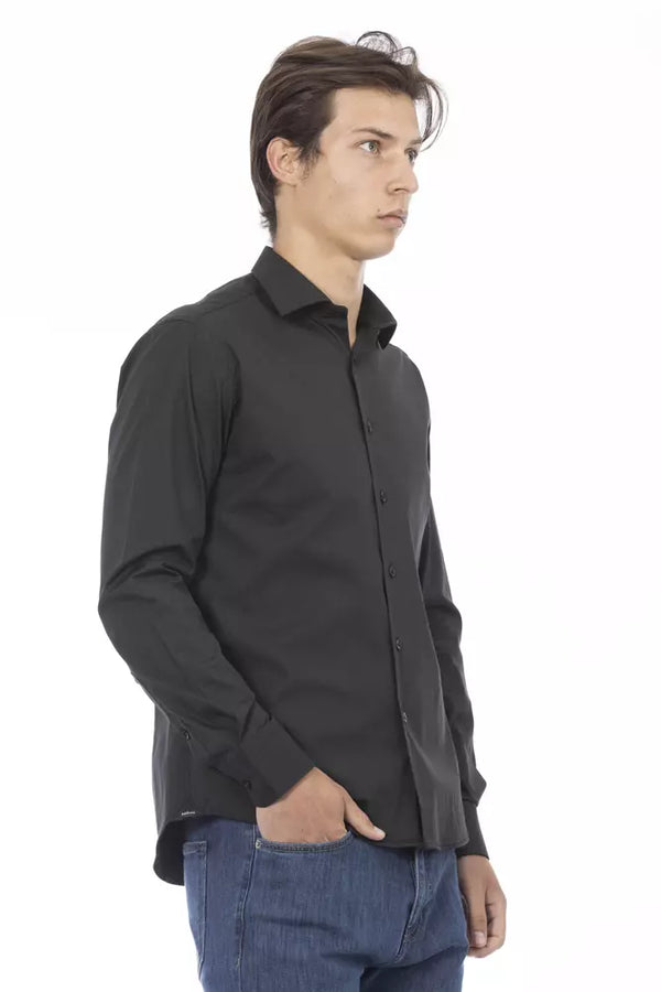 Camicia da uomo in cotone grigio