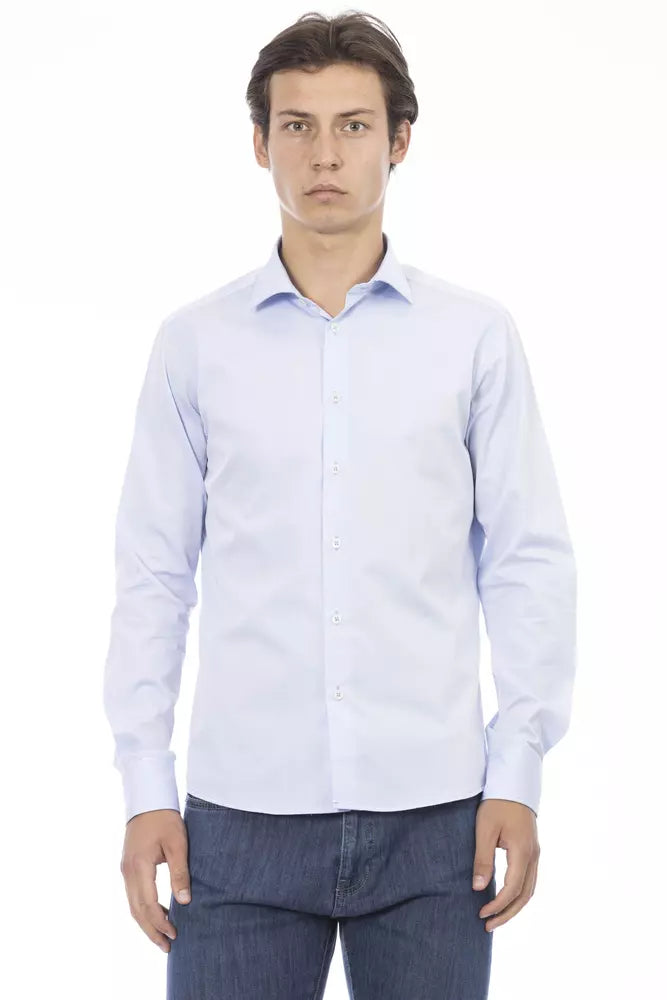 Camicia da uomo in cotone azzurro