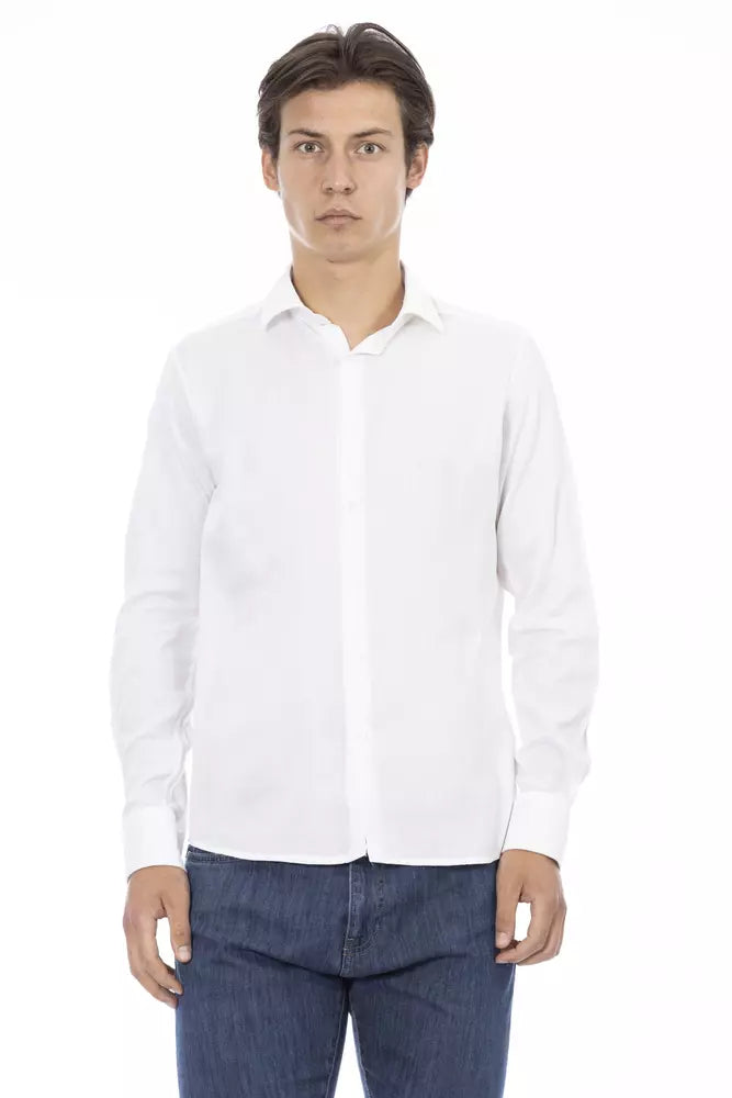 Camicia da uomo in cotone bianco