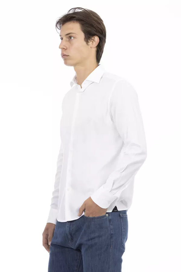 Camicia da uomo in cotone bianco