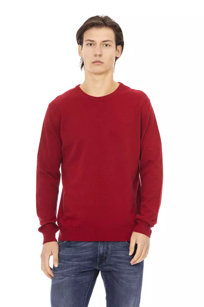 Red Wool Men Sweater