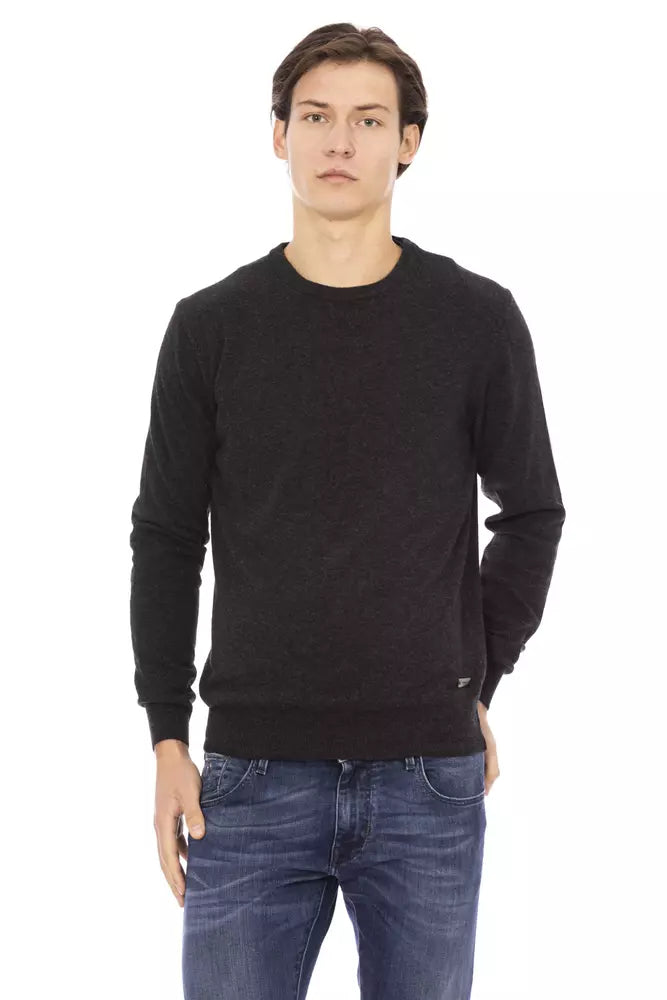 Maglione da uomo in lana nera