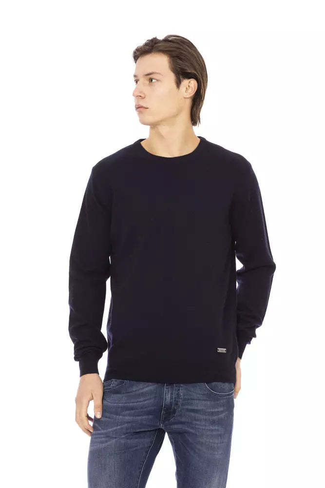 Maglione da uomo in lana blu